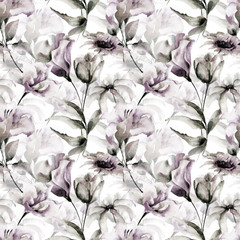 Poster - Seamless wallpaper with flowers