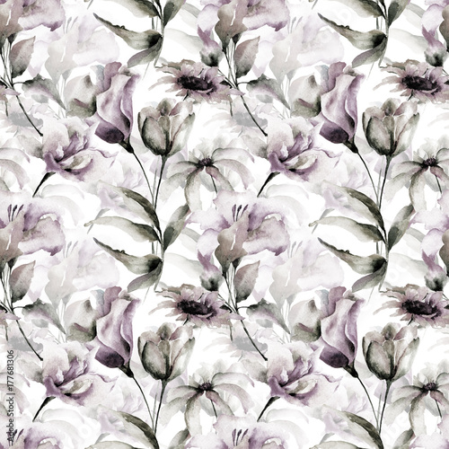 Seamless wallpaper with flowers