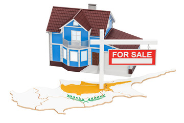 Poster - Property for sale and rent in Cyprus concept, 3D rendering