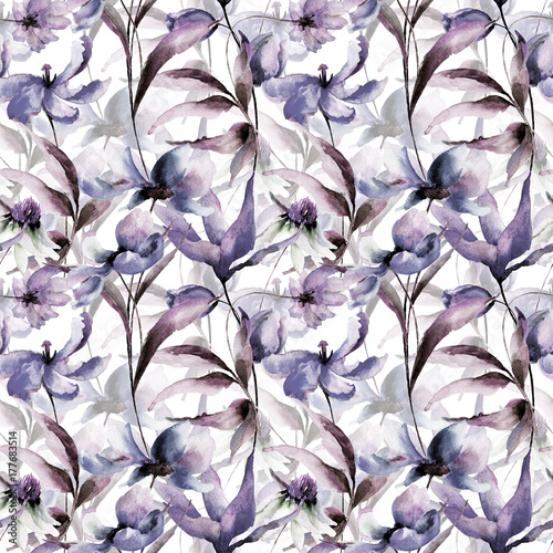 Seamless wallpaper with Wild flowers