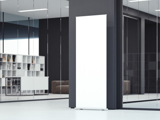 Wall Mural - White vertical banner. 3d rendering