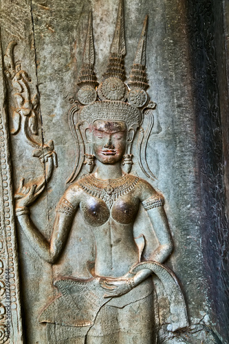 Zdjęcie XXL Angkor Taniec Apsara ozdoba, Kambodża
