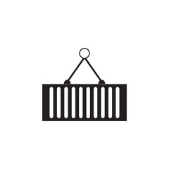 Poster - crane holding container icon