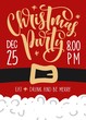 Christmas party invitation. Vector template with calligraphy and hand drawn design elements.