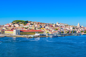 Fototapete - Port of Lisbon. Skyline of Alfama.
Colorful image.