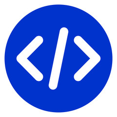 code circle blue icon