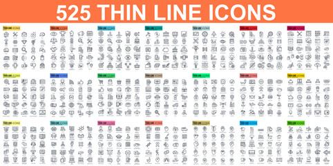 simple set of vector thin line icons. contains such icons as business, marketing, shopping, banking,