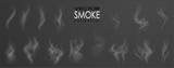 Fototapeta Kwiaty - Smoke vector collection, isolated, transparent background. Set of realistic white smoke steam, waves from coffee,tea,cigarettes, hot food,... Fog and mist effect.
