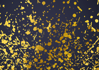 Wall Mural - Golden paint spatter over dark background template