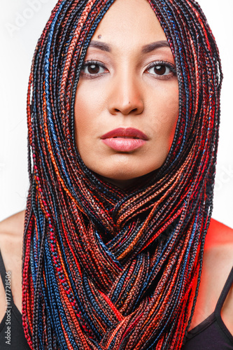 Fashion Studio Shoot Of A Mixed Race Woman With A Creative