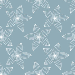 Seamless floral blue pattern. Flowers background. Textile rapport.