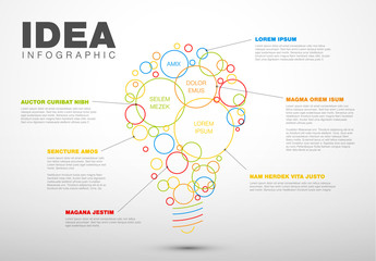 Poster - thin line idea infographic template
