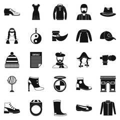 Wall Mural - Hairdresser icons set, simple style