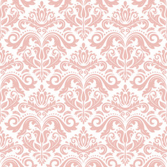 Wall Mural - Seamless classic pink pattern. Traditional orient ornament. Classic vintage background