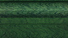 TV Interference And Broadcast Failure. Abstract Green Background Of Disconnected Cable Television. Static Noise And Glitch Effect.