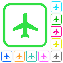 Sticker - Airplane vivid colored flat icons icons