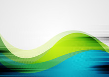 Green And Blue Abstract Grunge Wavy Background
