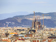 Stadtpanorama von Barcelona mit Sagreda Familia