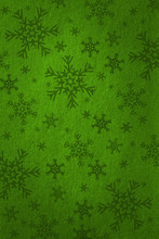 Green Christmas Background With Snowflakes. 