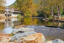 Beautiful Trout Stream Flowing Through Cherokee NC, Close To The Blue Ridge Parkway