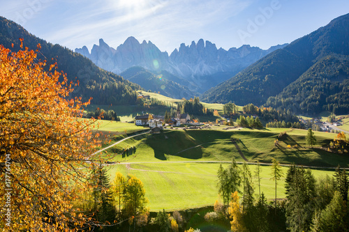 Plakat Jesień w Alps Dolomitach, Włochy