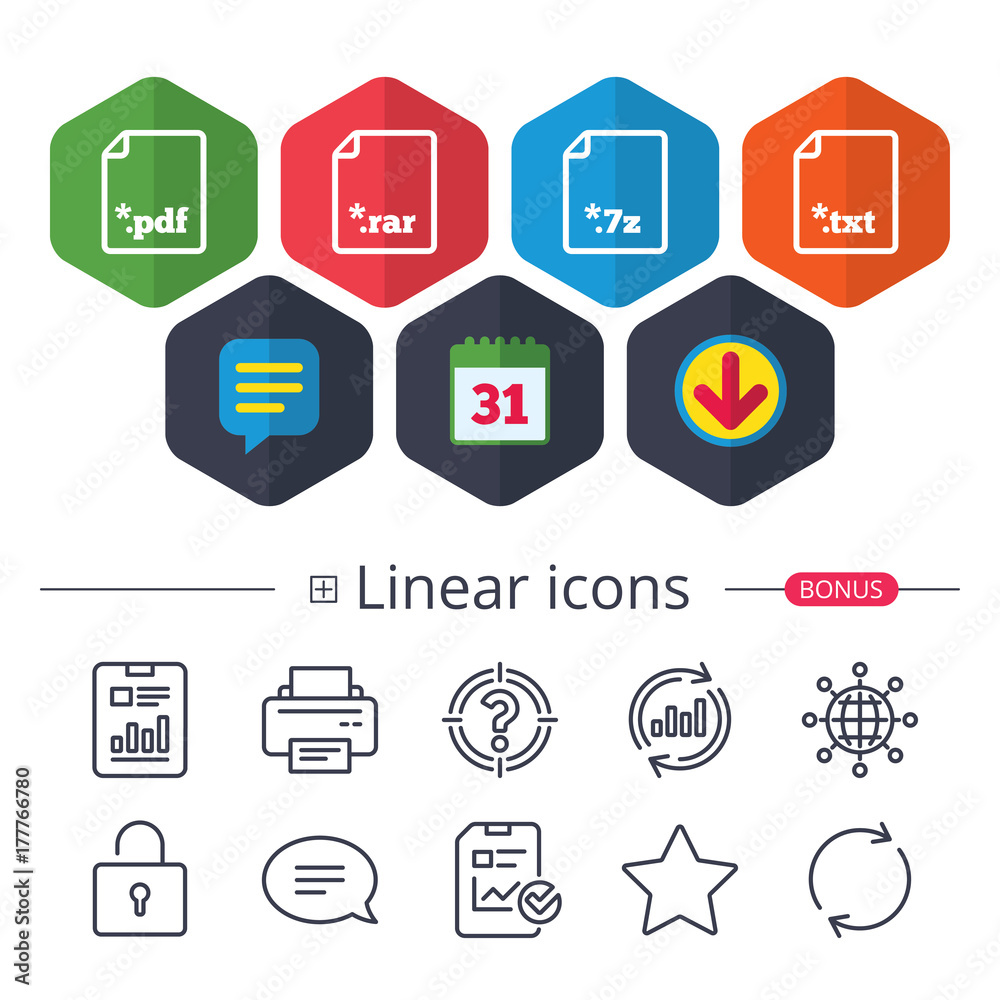 Document signs. File extensions symbols. Stock Vector | Adobe Stock