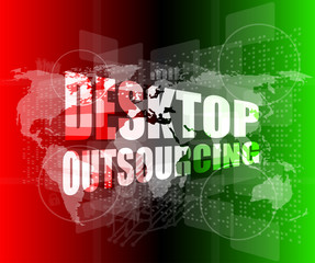 Poster - desktop outsourcing word on digital touch screen