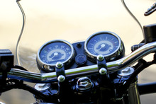 Gauges Of Vintage Classic Motorcycle