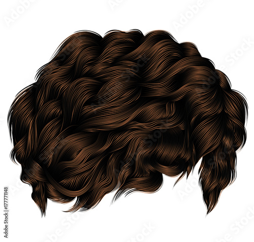 Trendy Curly Hairs Dark Brown Brunette Medium Length
