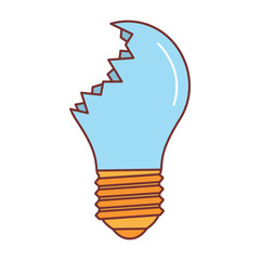 Broken lamp icon, cartoon style