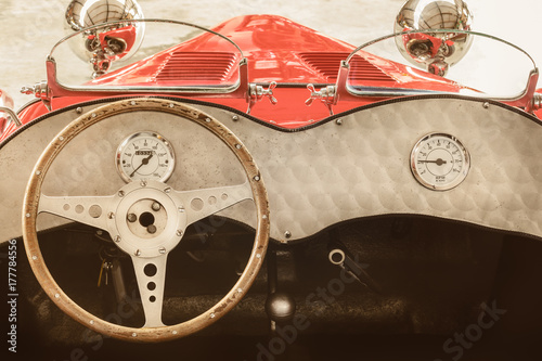 Interior of a classic kit car convertible Poster