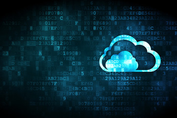 Wall Mural - Cloud networking concept: Cloud on digital background