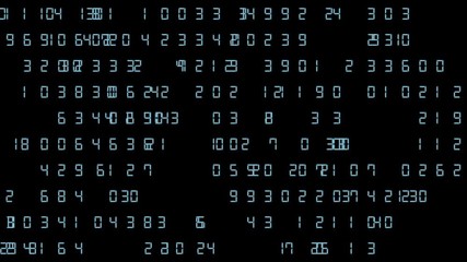 Poster - blue numbers change their location in the ranks. Business background.seamless loop.