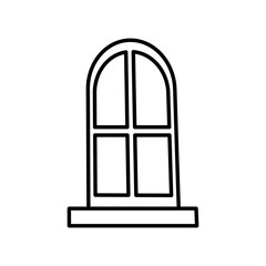 Wall Mural - House big window icon vector illustration graphic design