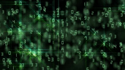Poster - the numbers pulsate in space and glow like stars. Business background. seamless loop.