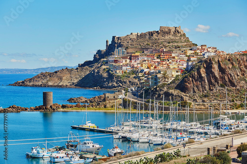 Fotomural  Castelsardo village in Sardinia, Italy