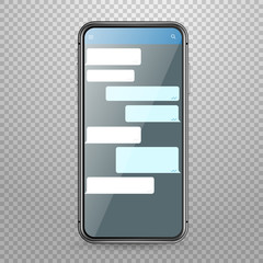 Aufkleber - Modern tablet smartphone vector mockup with messenger application template. Discussion template