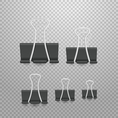 Aufkleber - Different size paperclip office elements collection. Pins isolated on transparent