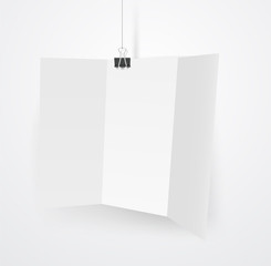 Poster - Blank white booklet on a hook. Vector mockup