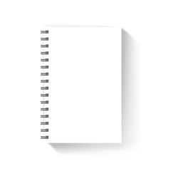 Aufkleber - Blank white notebook cover vector mockup isolated on white