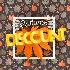 Poster - Autumn sale composition with the shopping bag. Autumn card template
