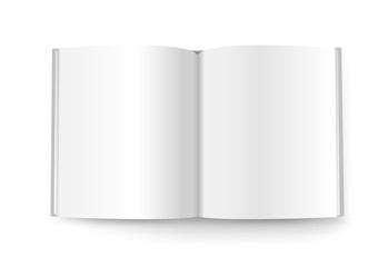 Aufkleber - Open book vector mockup isolated on white. Ready for a content