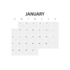 Aufkleber - 2018 year calendar template