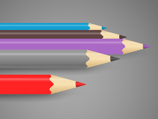 Aufkleber - Different color pencils vector collection isolated on white