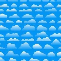 Aufkleber - Seamless abstract pattern with clouds. Cartoon clous vector background
