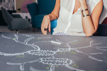 Businesswoman Drawing A Mind Map