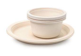 Wall Mural - Set of biodegradable plastic dishware