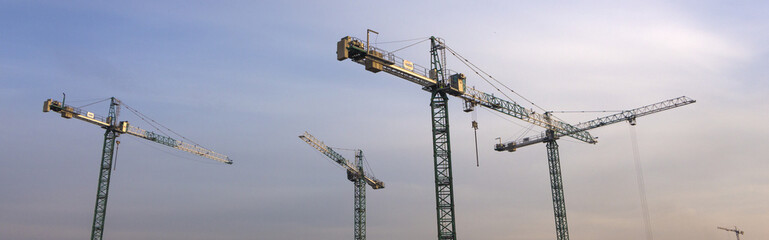 Cranes on construction site.