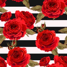 Seamless Pattern With Roses Ground