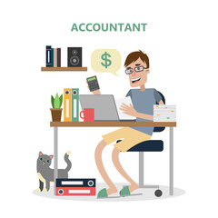 Poster - isolated male accountant.